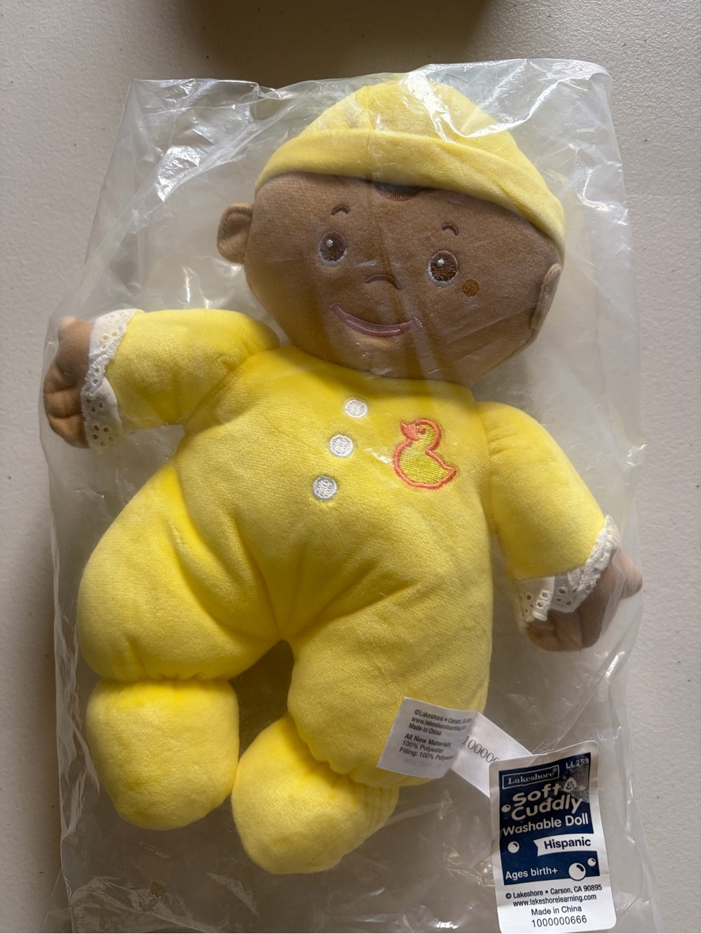Soft & Cuddly Yellow Hispanic Baby Doll by Lakeshore